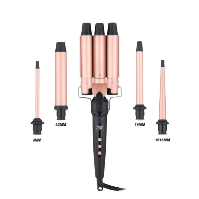 Новый ЖК 5 в 1 Набор для завивки волос с тремя трубками