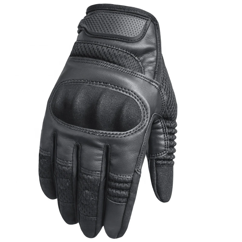 Leather Palm Gloves Safety Work Wholesale Touch Screen Anti Vibration Impact Mechanics Gloves With Custom Design