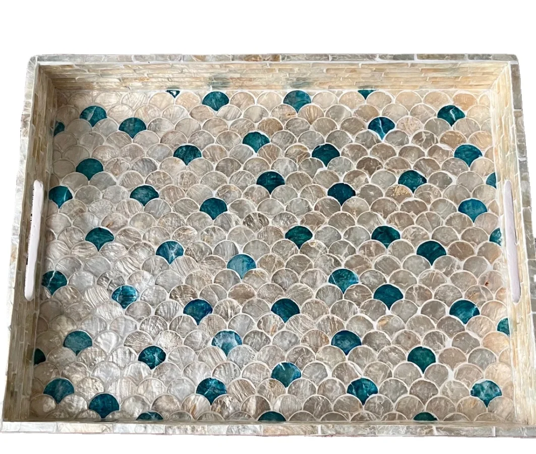 Wholesaler High end quality best selling set of special newest designed MOP serving Tray from Vietnam