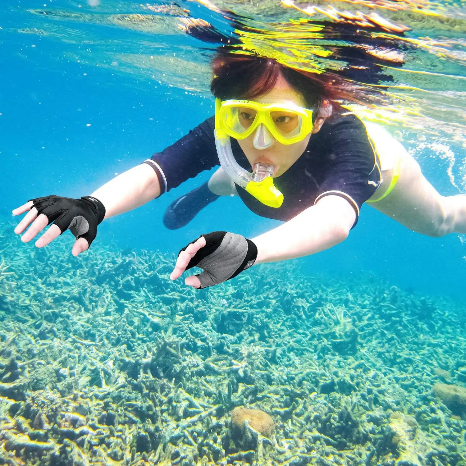 SAILING GLOVES STICKY Palm Gripy Glove Yachting Kayak Canoe Dinghy Fishing Short Finger Multi Colors