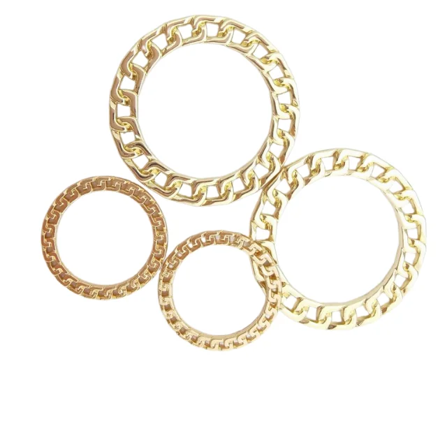 New Design Gold Welded Metal O Buckle Ring Bikini Center Strap Connector Round Ring Hardware