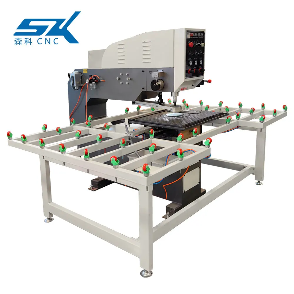 automatic single head cnc vertical  plc control  mirror float glass hole processing drilling machine