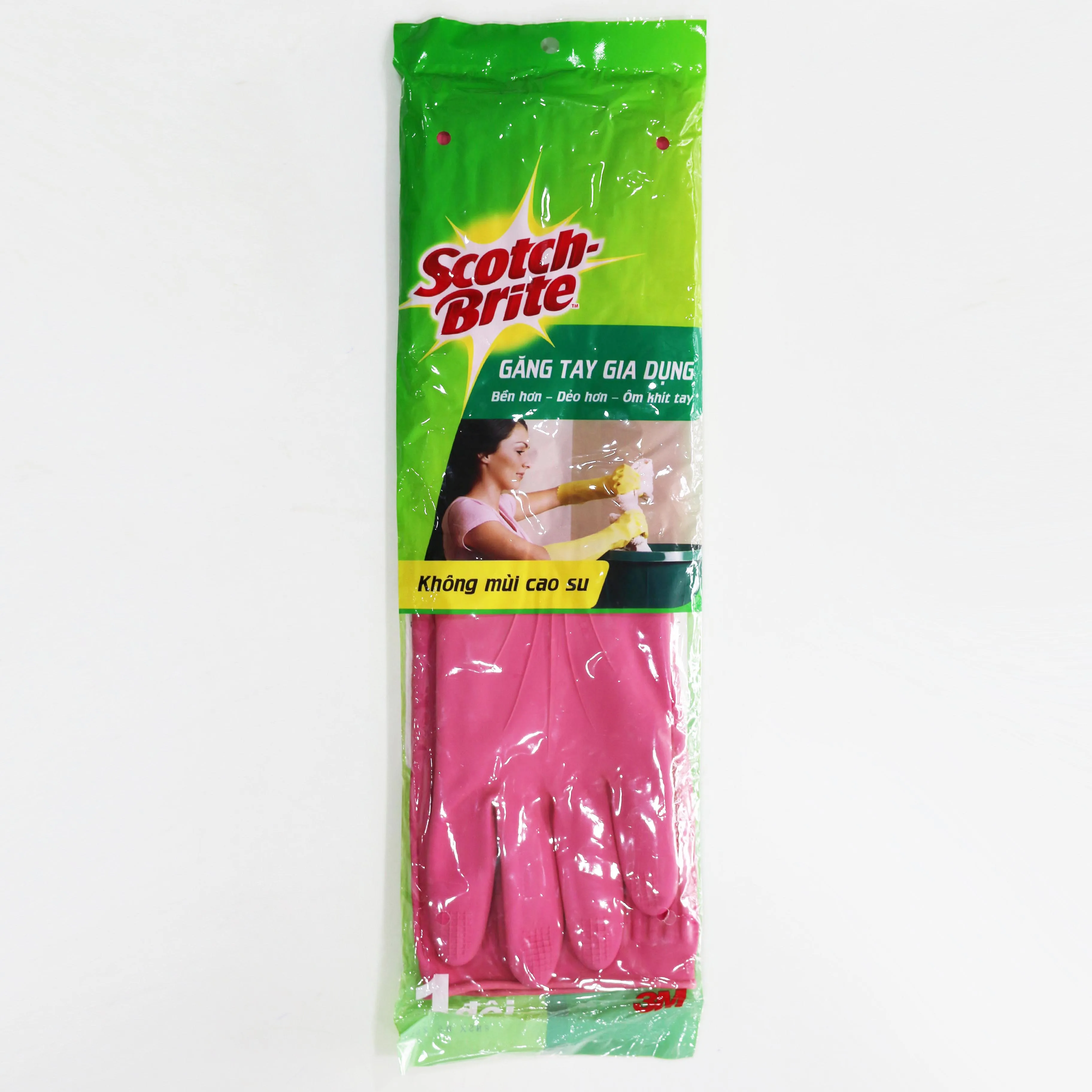 Scotch Brite 3M Anti-Slip Household Gloves, With Genuine 3M Hanger, 39cm Long - Helps Clean Doors, Wash Clothes