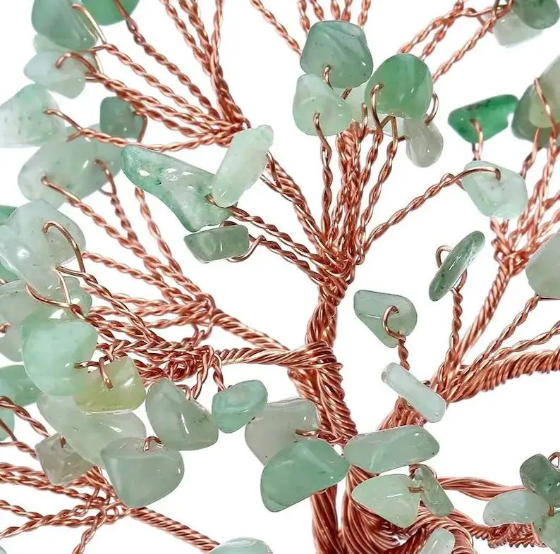 New Arrival Natural Green Aventurine Stone Rough Base Tree Green Aventurine Gemstone Tree Lucky bonsai tree For Home Decoration