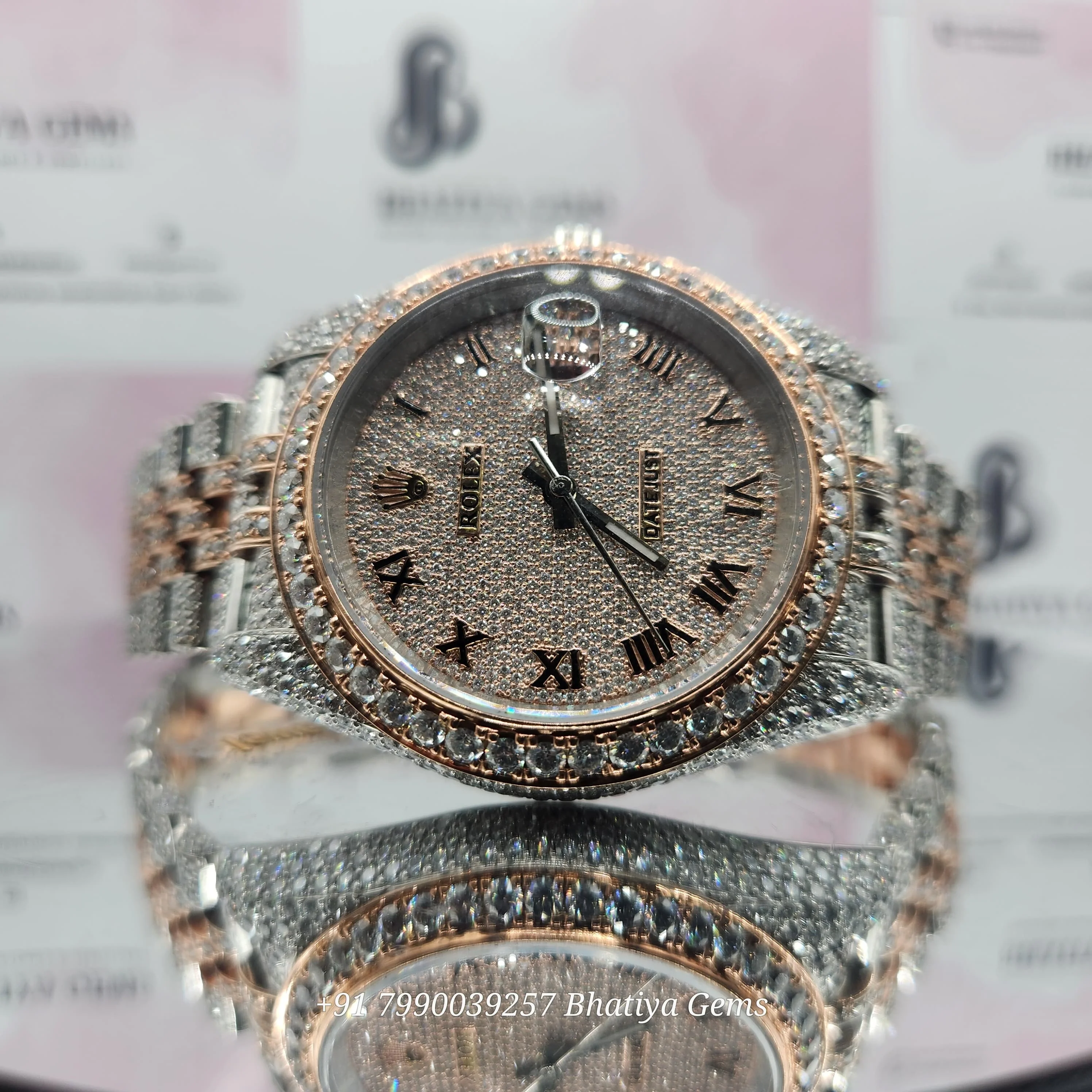 VVS Moissanite бриллиантовые часы хип-хоп из нержавеющей стали ручной работы с роскошной алмазной установкой