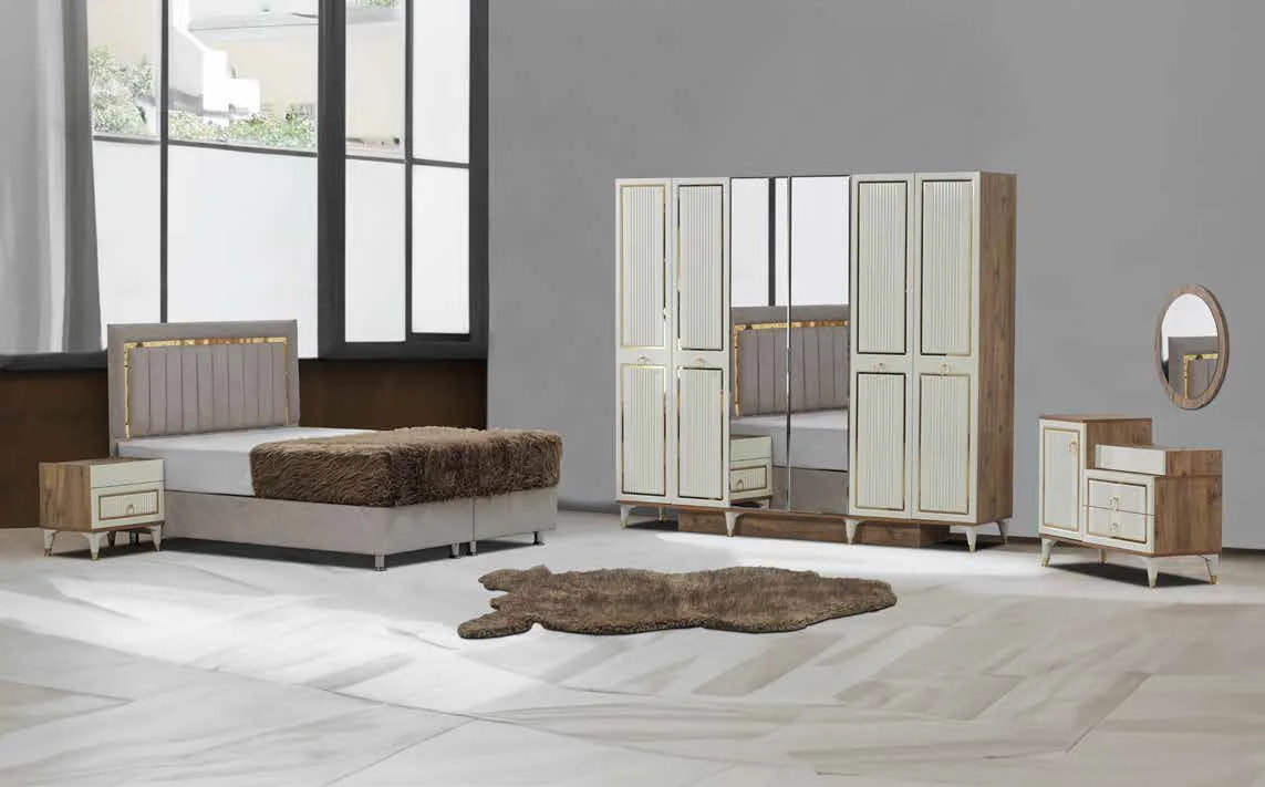 Irmak master bedroom set modern design simple model mirrored wardrobe factory prices smart furniture