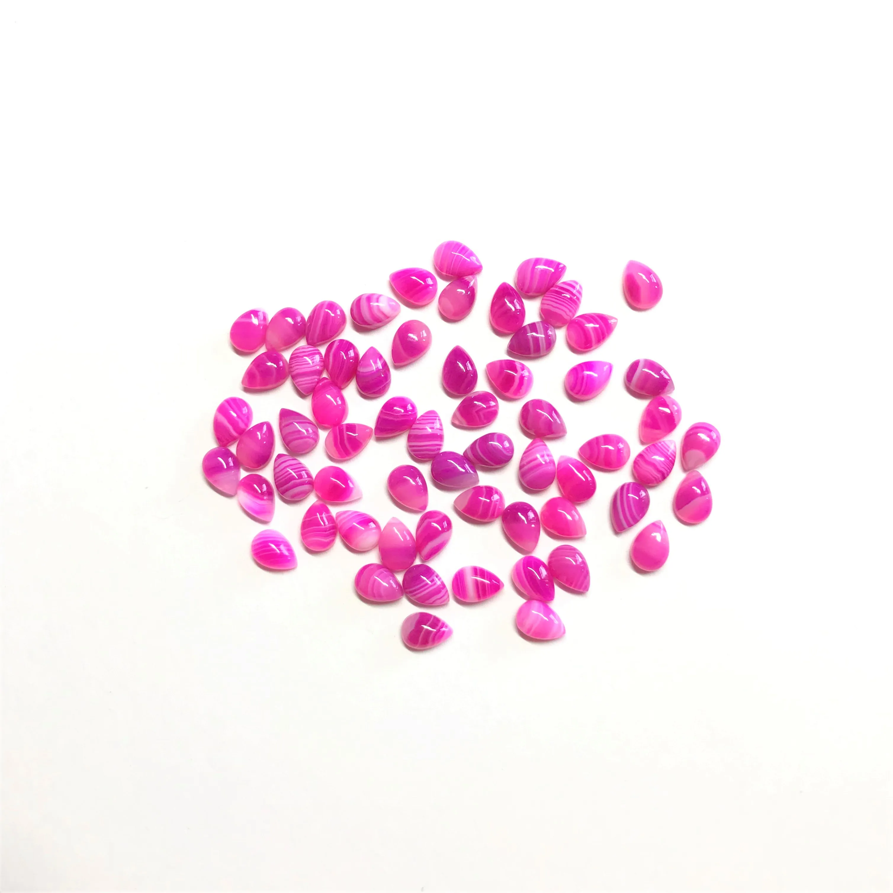 High Quality 3x5mm Natural Rose Agate Pear Shape Cabochon Loose Gemstone Semi-Precious Stone Wholesale Price from Vivaaz Gems