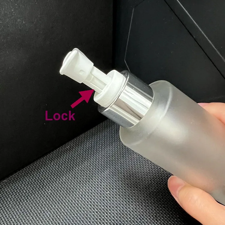 100ml cosmetics frosted glass bottle with pump