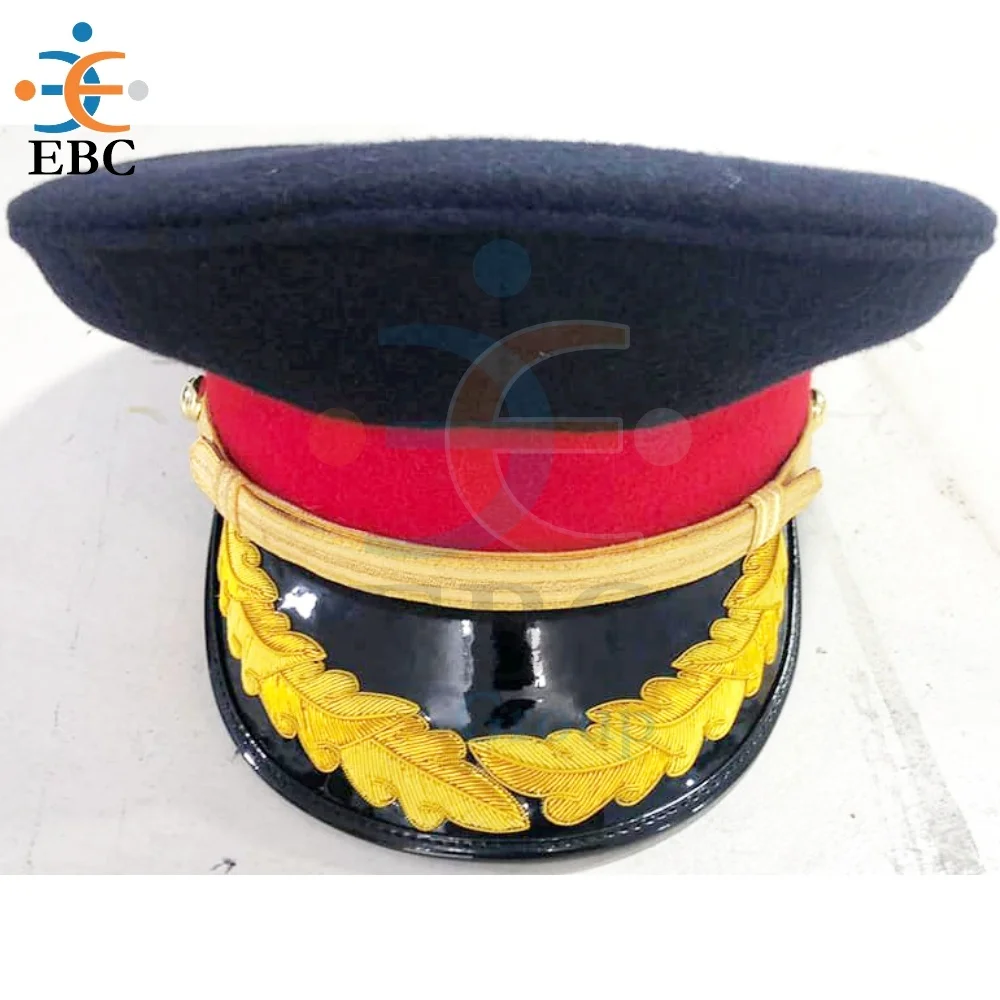 OEM Officer Uniform Peaked Caps Wholesale Peak Cap and Hat with or without Logo Badge Patch