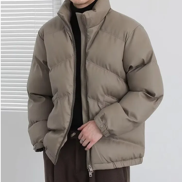 Winter Cotton-Padded Coat Korean-Style Basic Pu Leather Design Thick Bread Suit Stand Collar All Casual Cotton-Padded Jacket