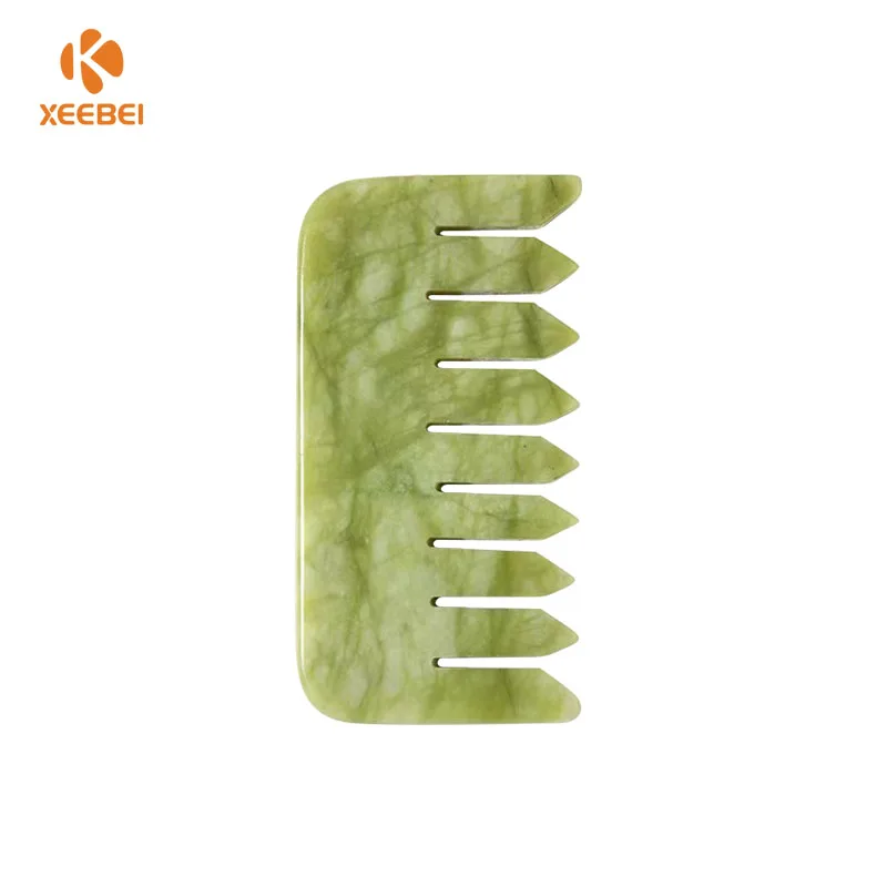 Custom Logo High Quality Rose Quartz Jade Guasha Tools Jade Head Comb For Head Massage