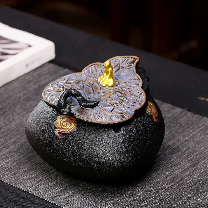 Personal Portable Indoor Small Luxury Black Hotel Pottery Antique Metal Colored Ashtrays