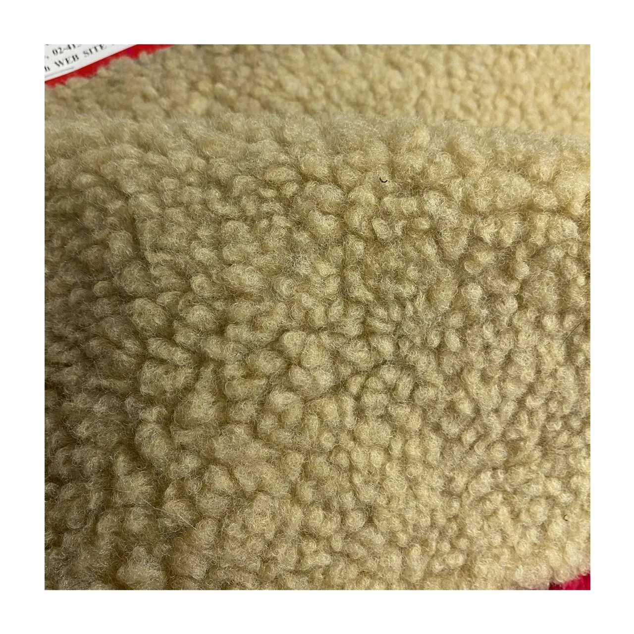 High Quality Acrylic/Polyester Soft Sherpa Fleece 10mm Faux Fur Fabric Beige Color For Toys Carpet Jacket Slipper Garment