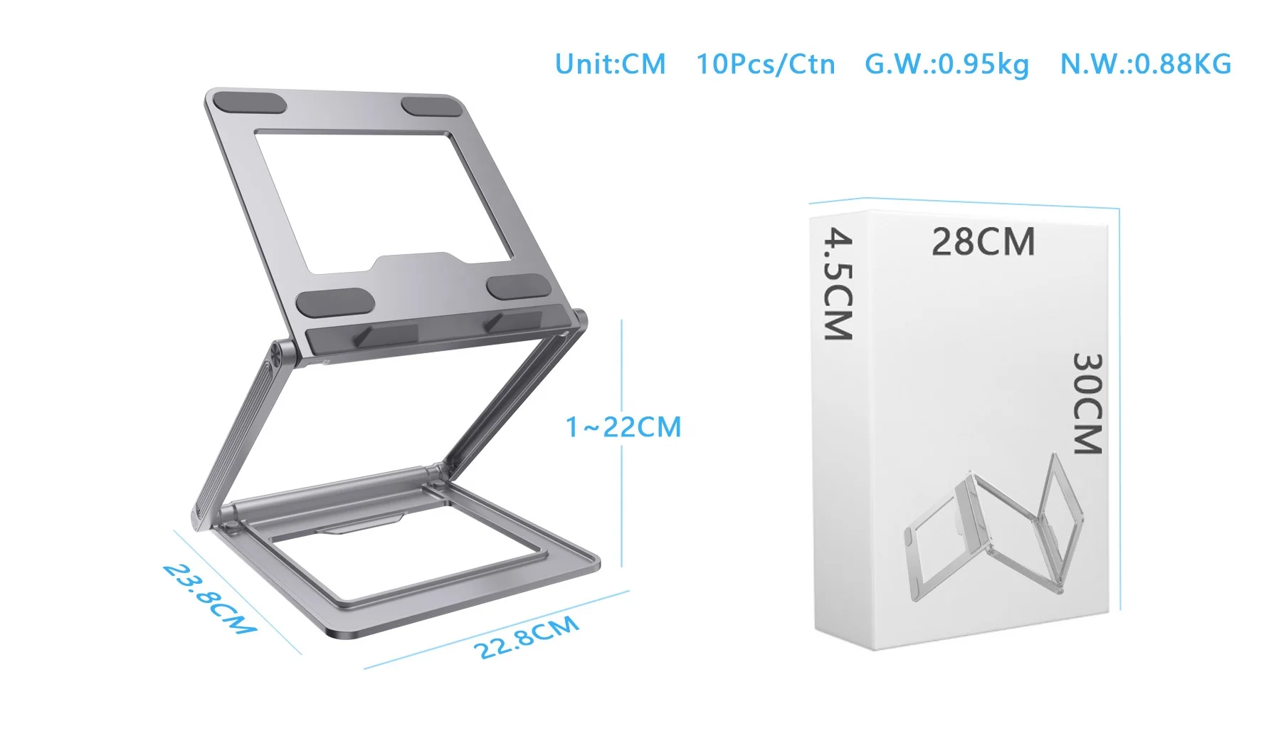 Ergonomic monitor Stand Adjustable Foldable Portablenotebook Stand Aluminum stand Laptop