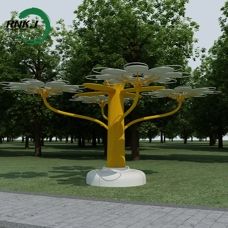 RNKJ Special customization Solar Landscape Tree with bench Outdoor Waterproof Smart Tree Solar Furniture photovoltaic tree
