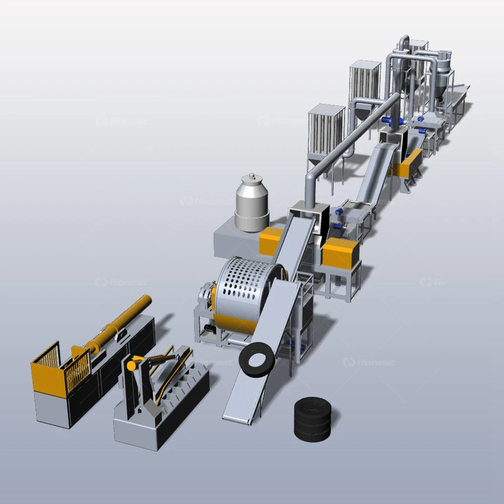 Factory Direct Price Fully Automatic Used Tire Recycling Plant Waste Tyre Granules Production Line
