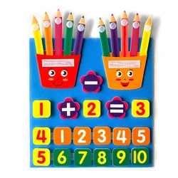 preschool math teaching aids Children Early Education Toys Felt Board Finger Numbers Counting Toy