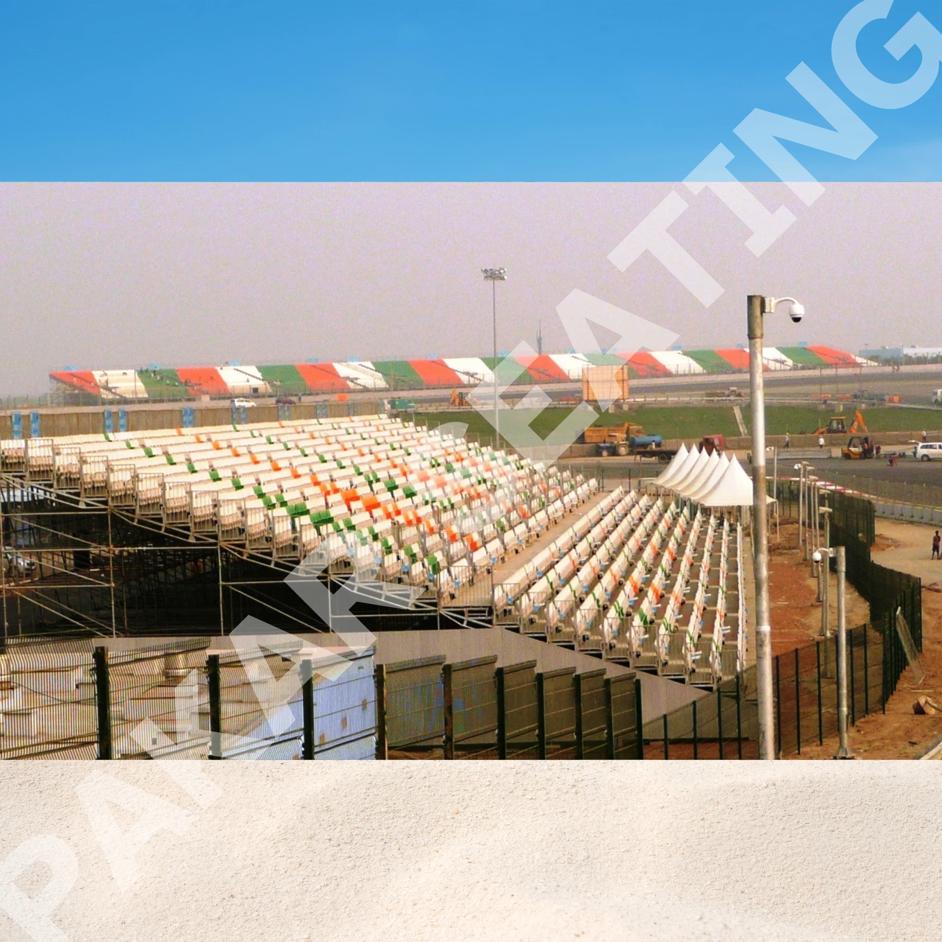 Versatile Grandstand with Staircases Roof Bleacher Indoor Outdoor Sports Events Festivals National Day Sports Entertainment