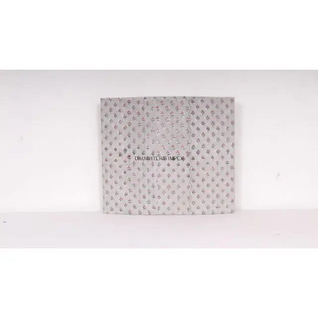 Handmade Steel Floral Print Waist Paper Bin Block Printed Card Board Functional Trash Can Kitchen Recycling Home Decorative Dust