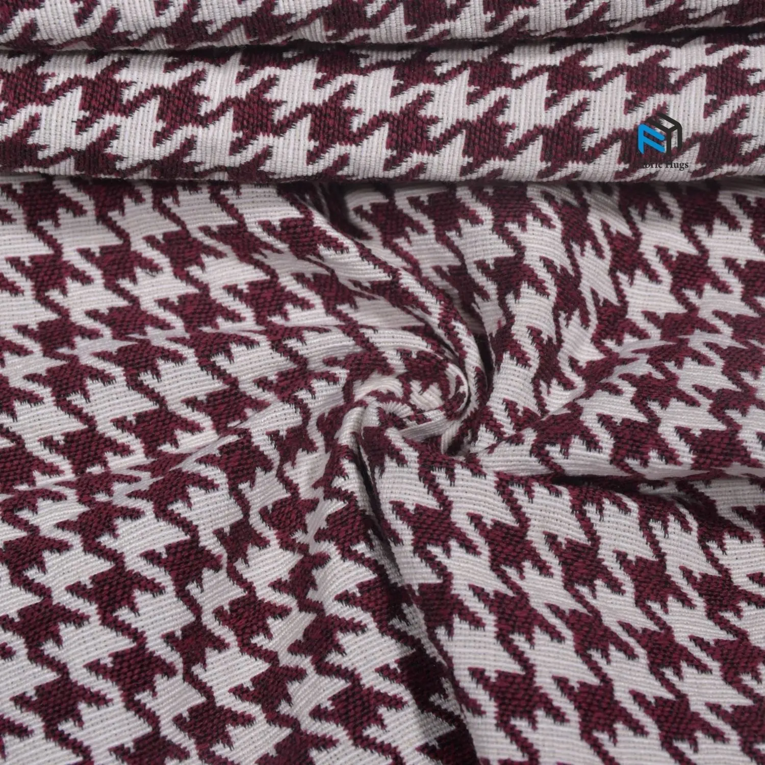 100% Pure Merino Wool Houndstooth Fabric