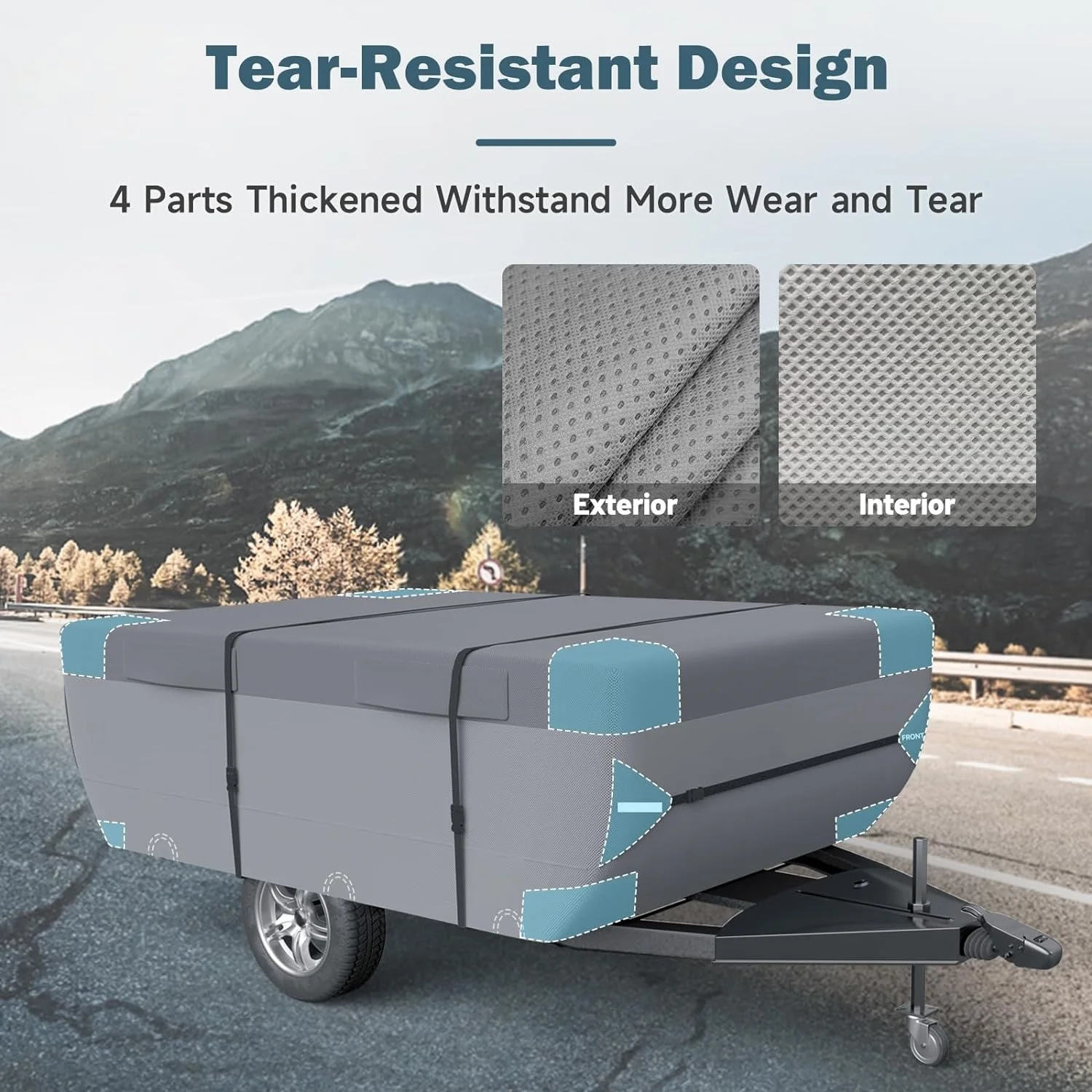 Pop Up Folding Breathable Ripstop Anti-UV Waterproof 7 Layers Top Tent Camper Trailer Cover RV Covers