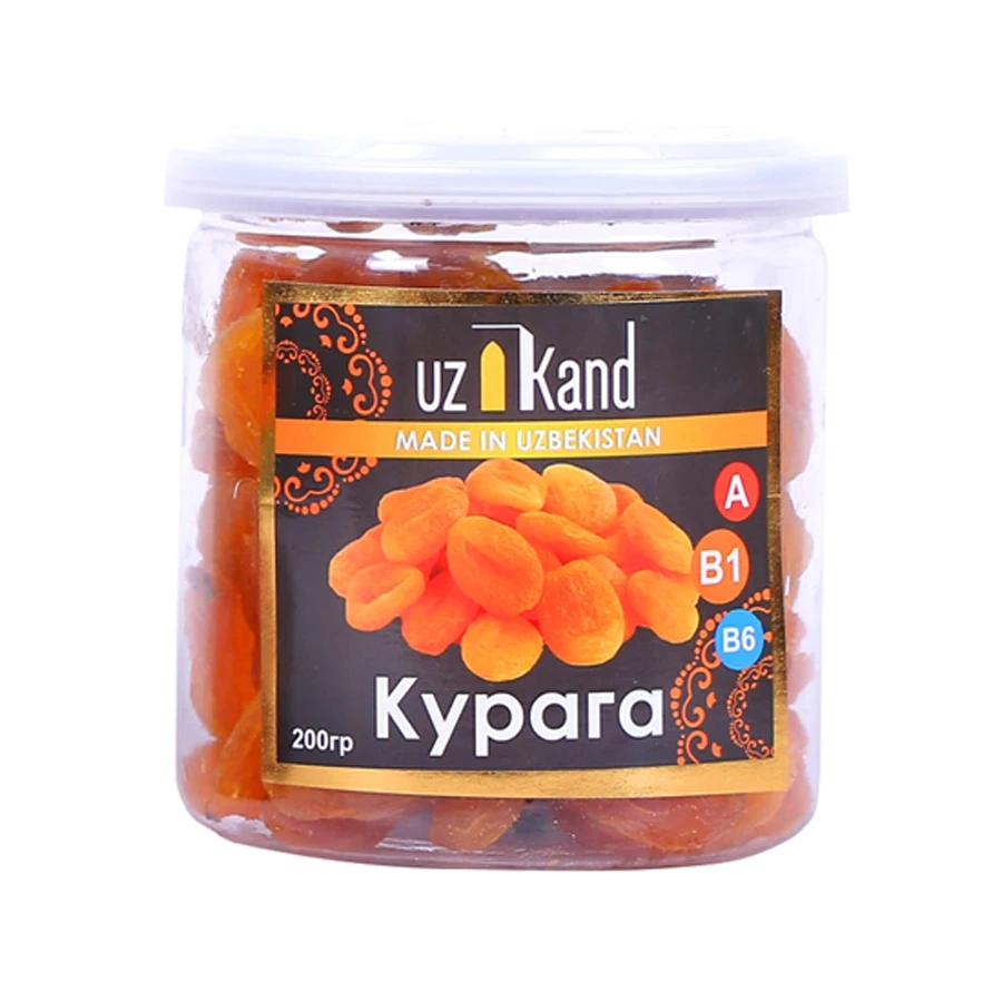 Non-GMO wholesale natural quality 200 g dried fruits from Uzbekistan selected dried apricots in jar for food