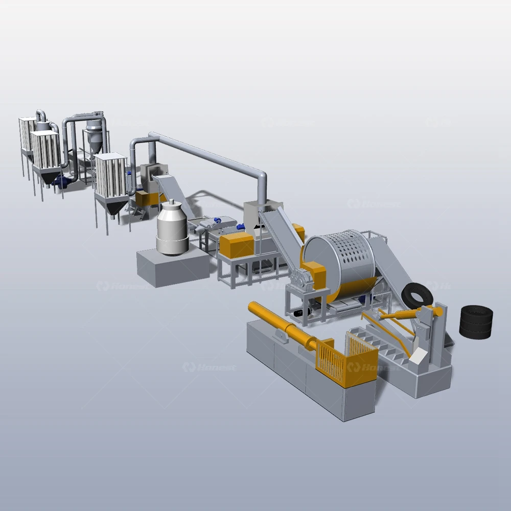 Factory Direct Old Rubber Tyre Recycling Machines Rubber Crusher Grinder Equipment Tire Shredder