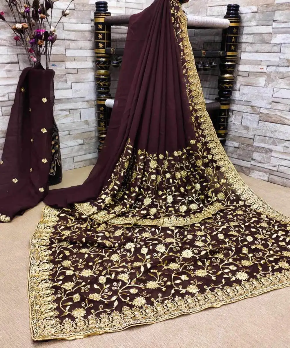 Ethnic Garment Self Designed Party wear Designer Silk lace border Saree with Blouse Piece wholesale low cheap price manufacturer