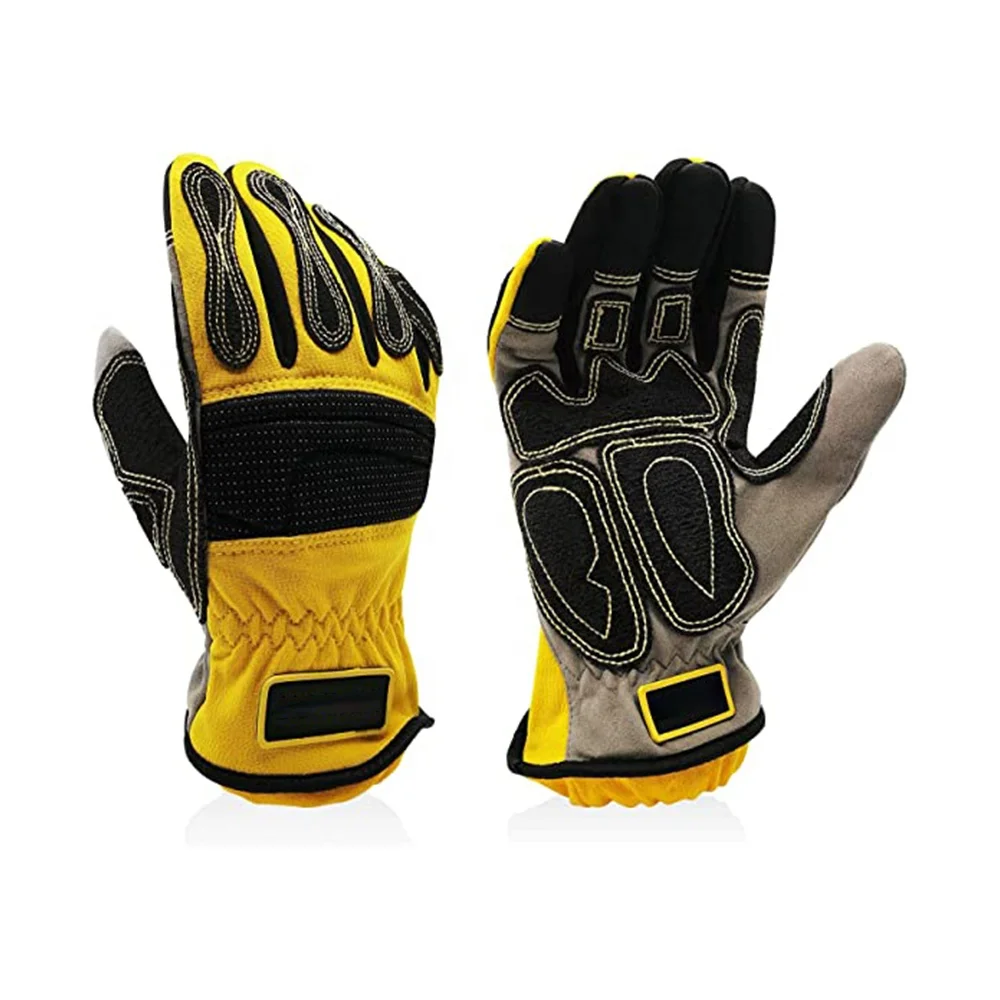 Rescue Gloves Wholesale Machine Mechanical Manufacture Mechanic Leather Warm Rescue Working Gloves Durable