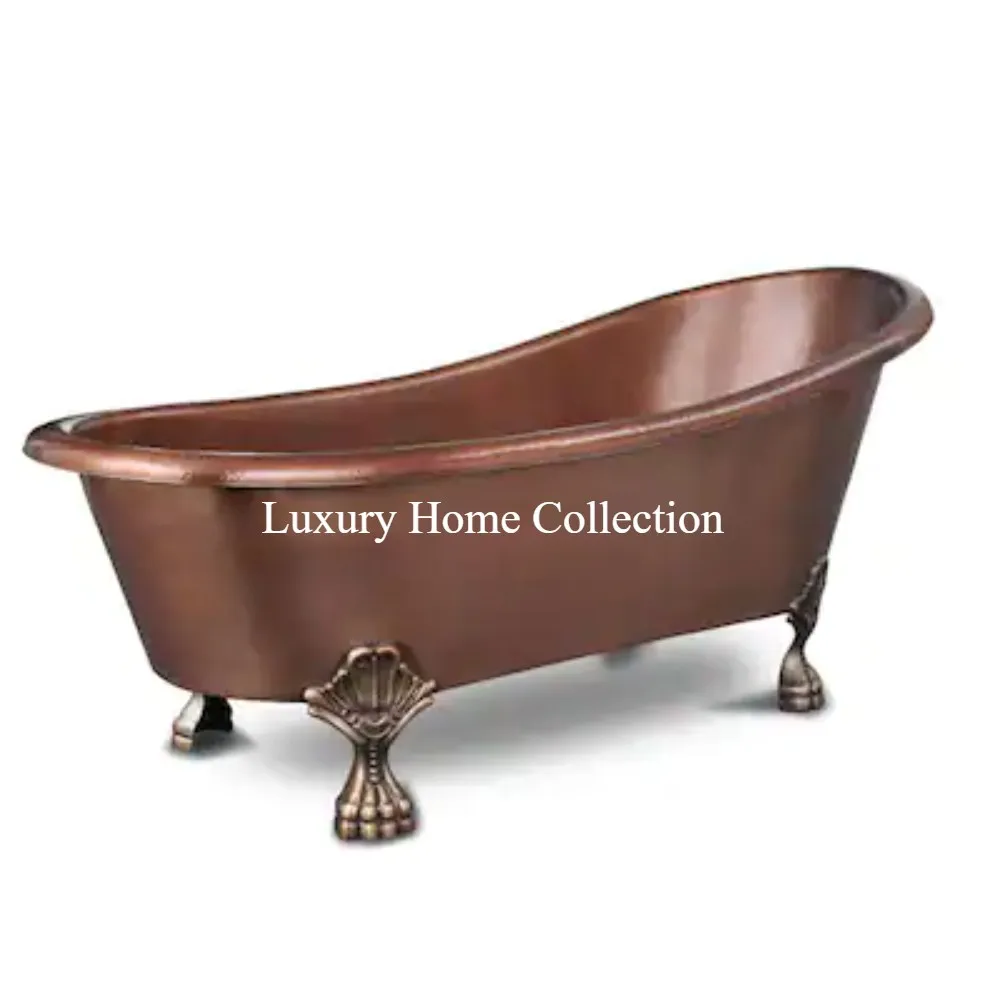 Luxury Quality Black Color & Top And Base Gold Shiny Polished Copper Made Bath Tubs For Adults Bathing Ware From Indian Supplier