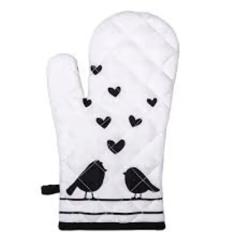 100% Cotton Thick Heavy Weight Oven Mitt With Custom Embroidered Kitchen Baking Cotton Oven Glove At Reusable Cotton OVen Glove