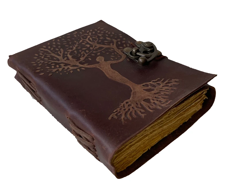 Handmade Leather Journal Tree of Life Mother Earth Embossed Leather Bound Writing Notebook Diary Best Gift for Travel Diary