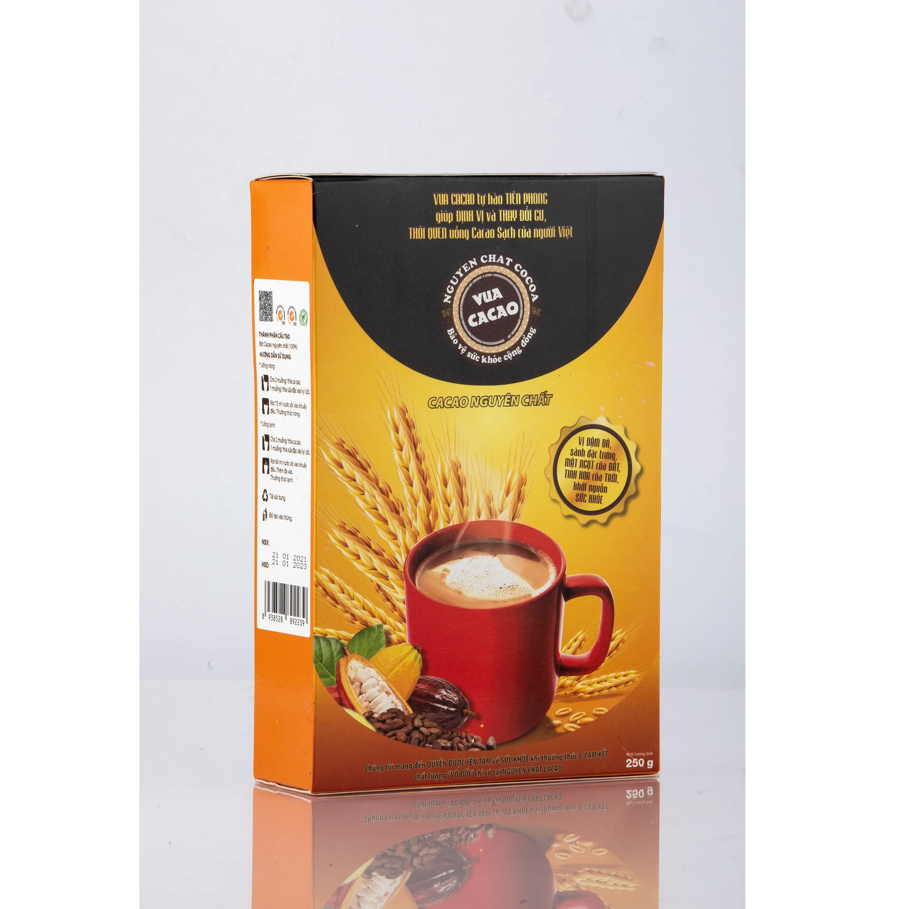 0.250kg Dark Brown Chocolate & bittersweet Hot brew 100% Balance Food Ingredients PURE COCOA POWDER In Box Packaging