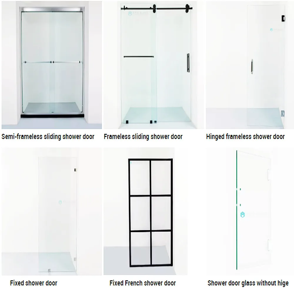 Factory wholesale sliding shower glass doors frameless 2 panel bathroom shower door