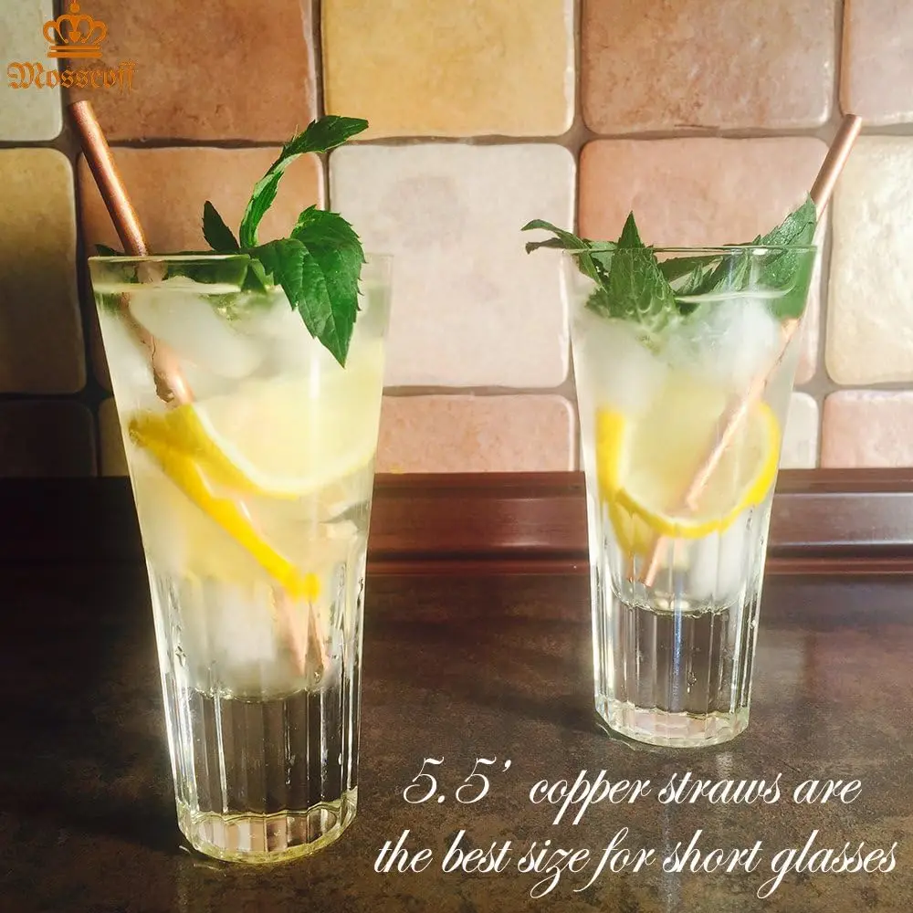 Buy Copper Straws 14 Cm Size 6 Pcs Solid 100% Copper Drinking Straws For Sale By Indian Exporters At Low Prices