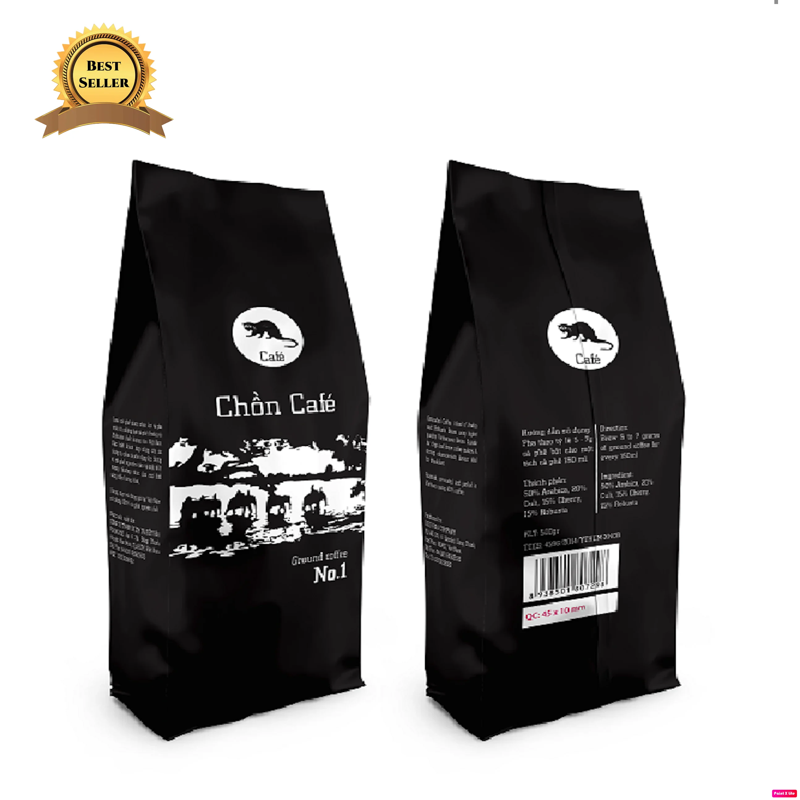 Weasel Ground Coffee Highly esteemed HACCP & ISO 9001 2015 Certificated No.2 500 GRAM/BAG made in Vietnam