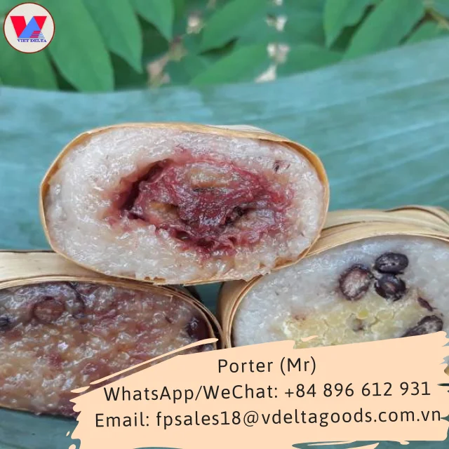 Frozen Vietnamese Export standard Delicious Coconut leaf cake with banana (banh la dua nhan chuoi) Holiday