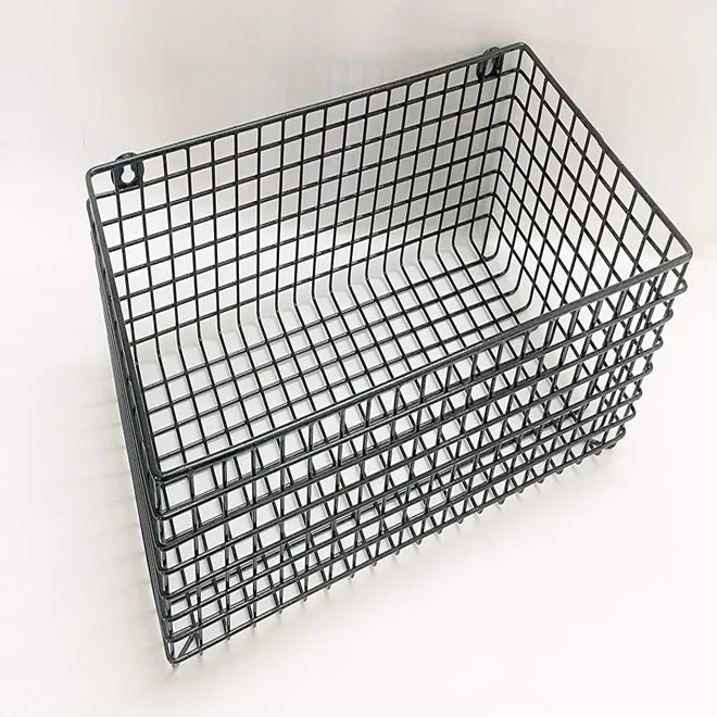 Storage 	Wire Mesh Basket Shelf Laundry Kitchen Basket For Multipurpose Item Metal Square Fruit Basket