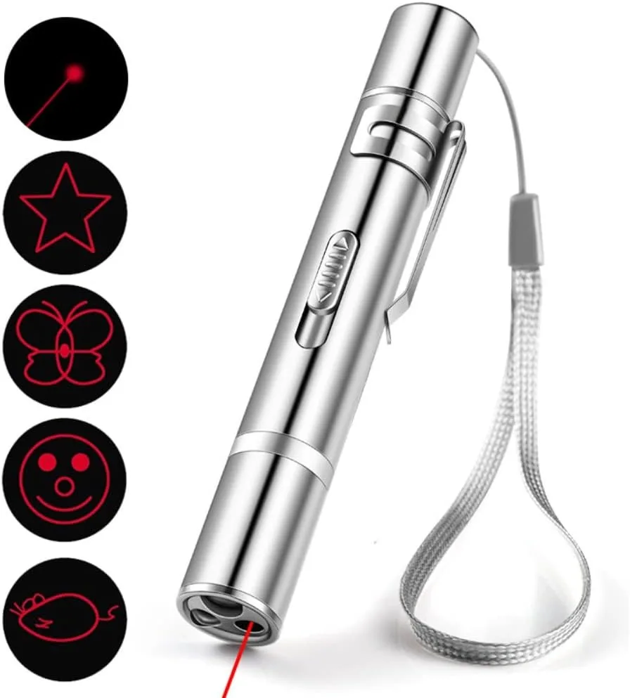 USB Rechargeable Multiple patterns infrared 3 modes Interactive Electronic electric laser Pointer Cat Chasing Toy
