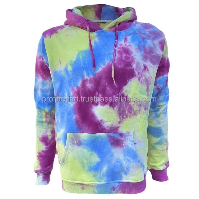 High Quality Tie-Dye Pullover Hoodie for Men Black Smoke Color Spider Pattern Embroidered Techniques Rhinestone Design Winter