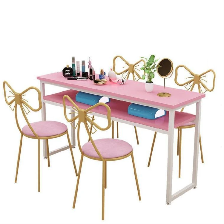 YQ FOREVER Economical Double Store Small Nail Table Simple Manicure Table and Chair Set Combination