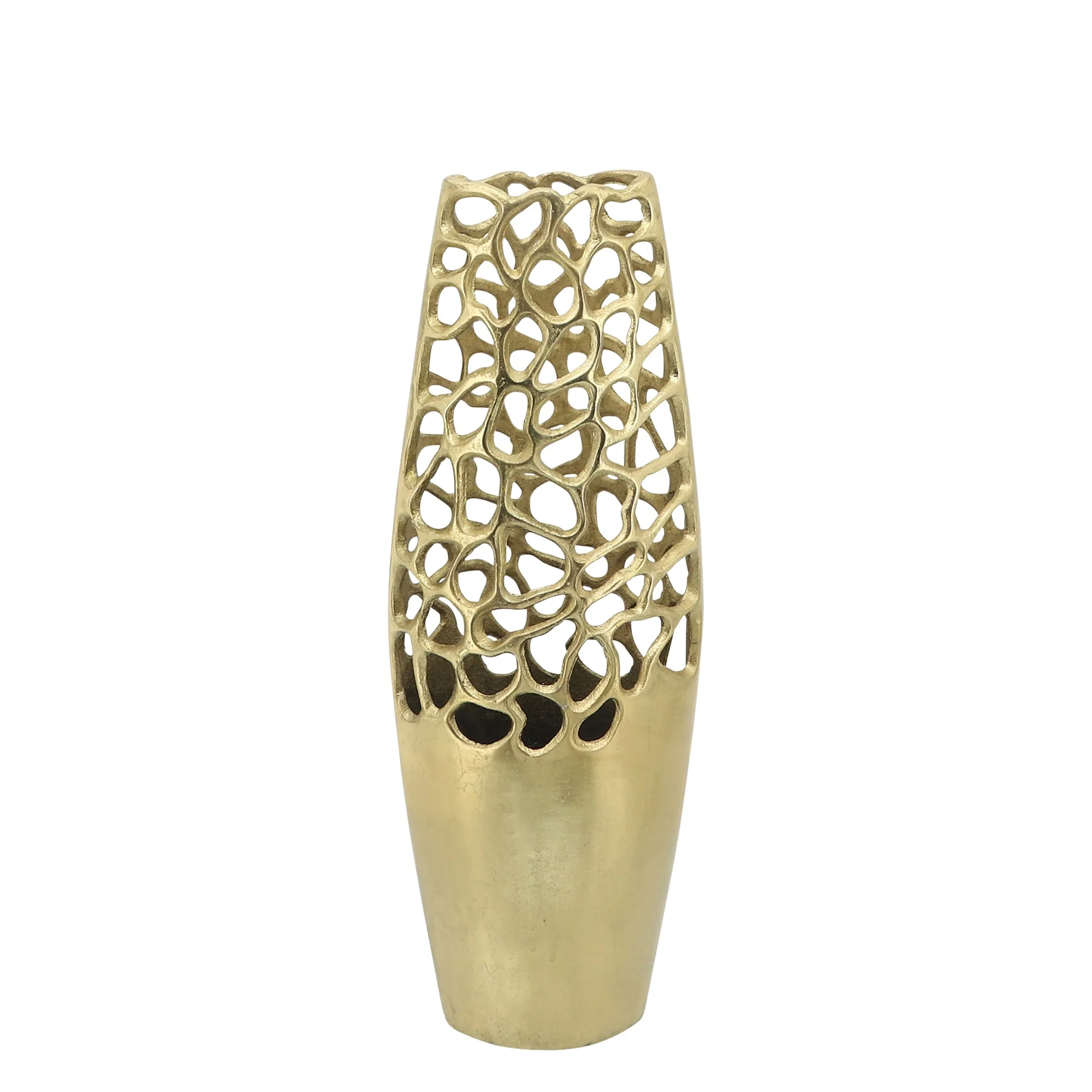 Exclusive Design Aluminum Two Tone Finished Flower Vase Vertical Decoration Classic Style Metal Vases at Lowest Price