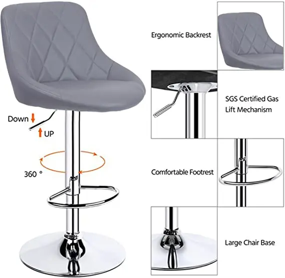 Best Selling and Cheap Bar Set Furniture Modern Counter Bar Stools Black Bar Chairs for Sale