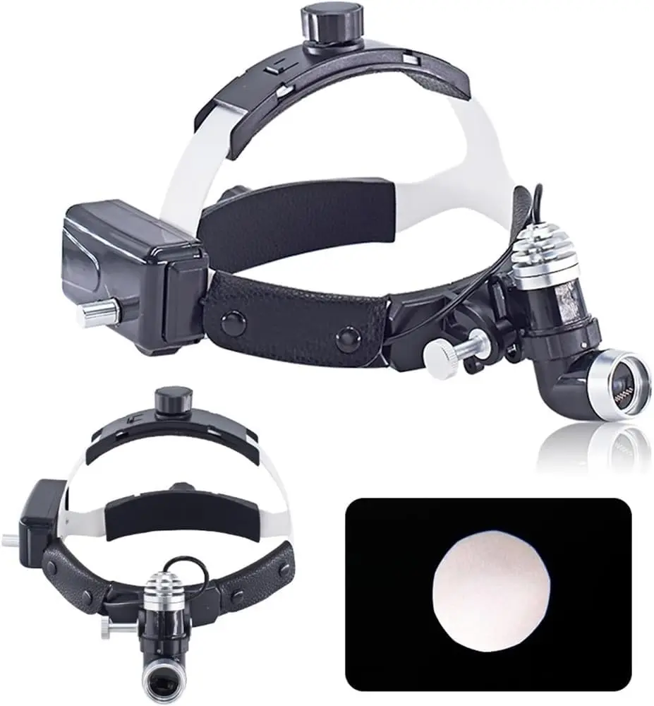 ENT SURGICAL WIRELESS DENTAL HEADLIGHT LED LIGHT 10W W/DUAL BATTERY RECHARGEABLE ...