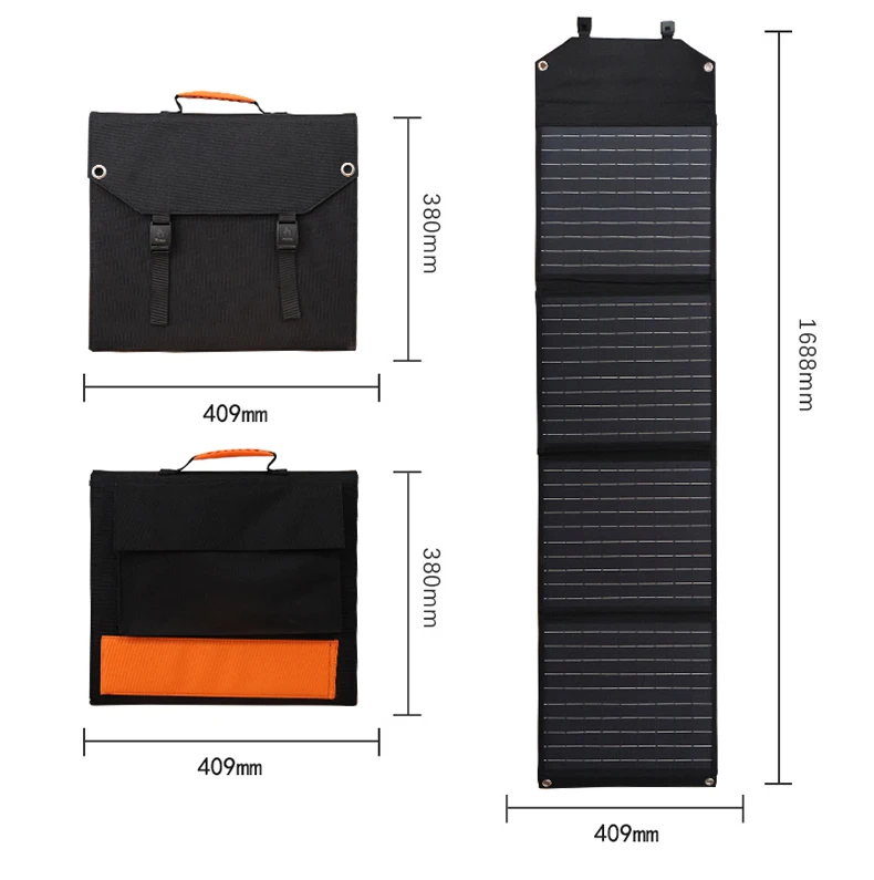 Monocrystalline ETFE Folding Foldable Solar Panel Charger 21W USB High Conversion Mono Waterproof Bag for DC Devices