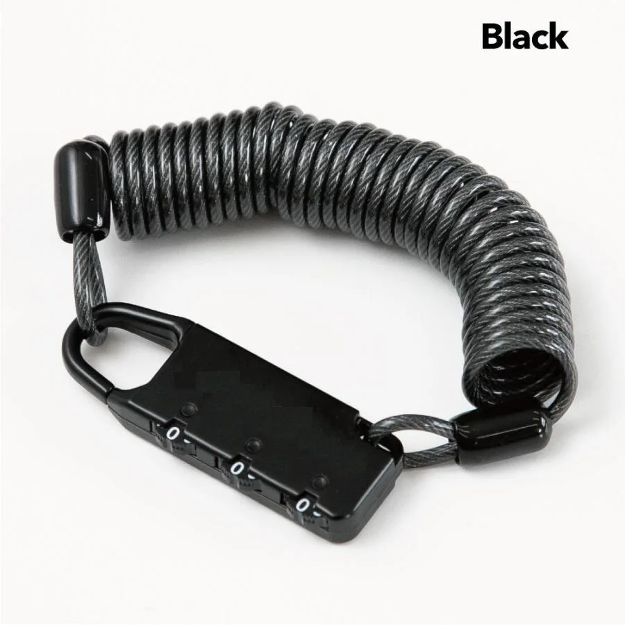 3 Digit Combination Anti-theft Motorcycle Bicycle Lock 2.5mm*180cm -Black