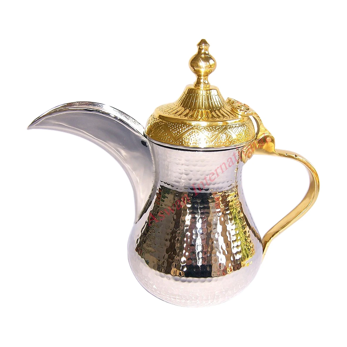 Dallah Hammered Brass Arabic Coffee Pot Gold Color Arabic Tea and Coffee Sets With Customized Logo and Packaging Kitchen Item