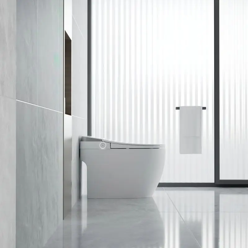 Automatic flushes smart toilet with ultra thin cover and HD LED screen electronic smart toilet