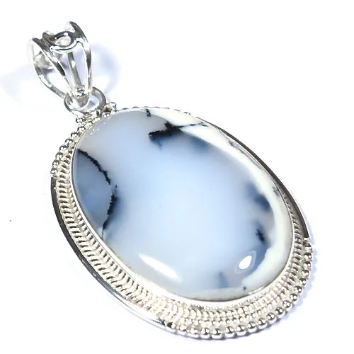925 sterling silver pristine dendrite agate natural gemstone fashion Fine Jewelry Pendants & Charms pendant at reasonable rate