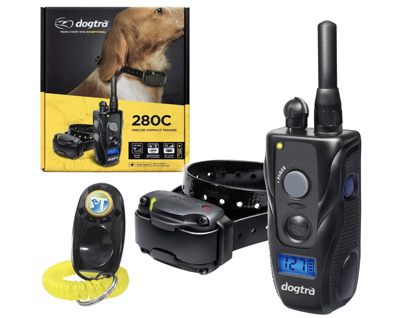 Wholesales Dogtra 280C Waterproof 127 Level Precise Control LCD Screen 1/2-Mile Remote Training Dog E Collar